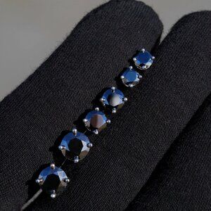 4.0ct Black Moissanite Diamond Earrings for Women & Men Solid Sterling Silver